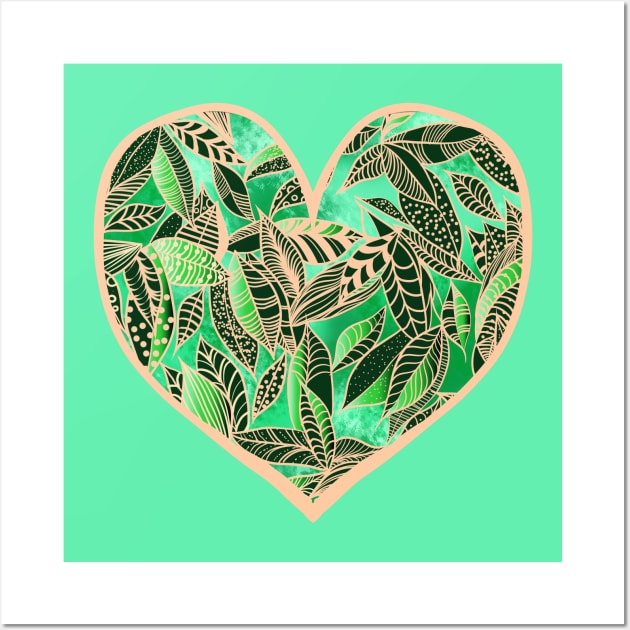 GREEN LEAVES Wall Art by MAYRAREINART